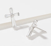 Pendiente de cruz Diamonique x Lisa Mason en oro de 14 quilates (1,54 ct)